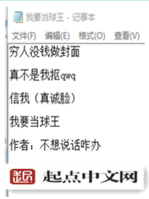 我要当球王txt